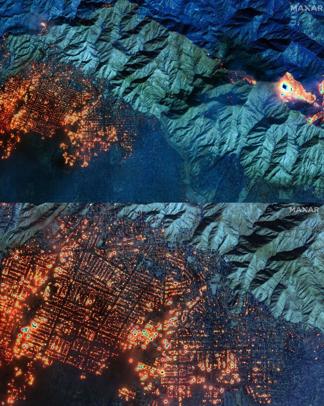 Aerial views of the devastating fire in Los Angeles