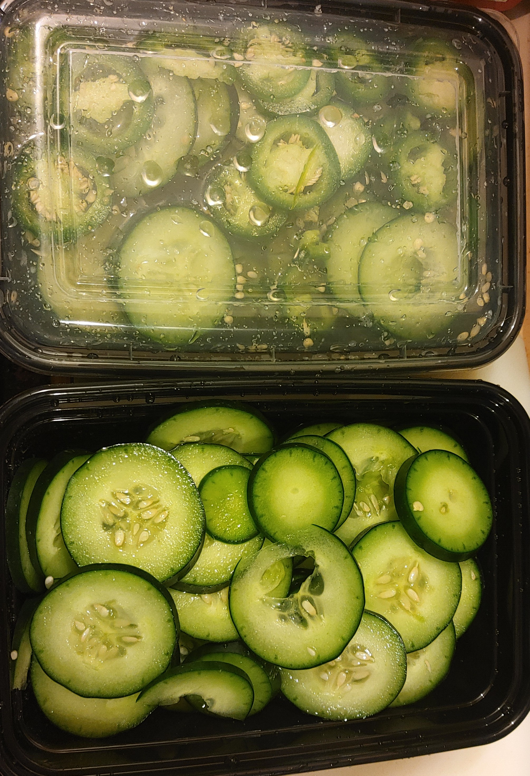 Deliciously Tangy Vinegar-Marinated Cucumbers and Jalapeños