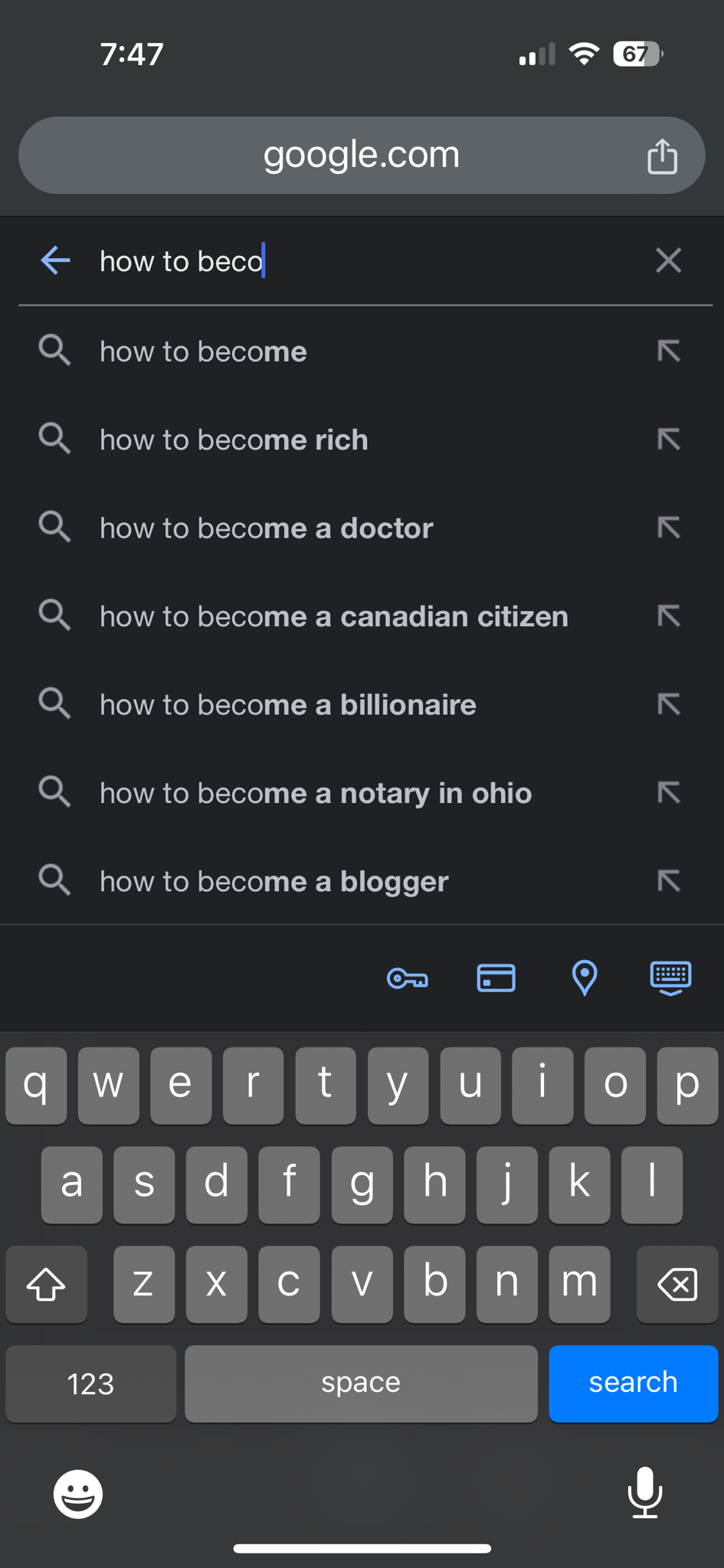 Is auto-complete trying to send me a message? Hmm...