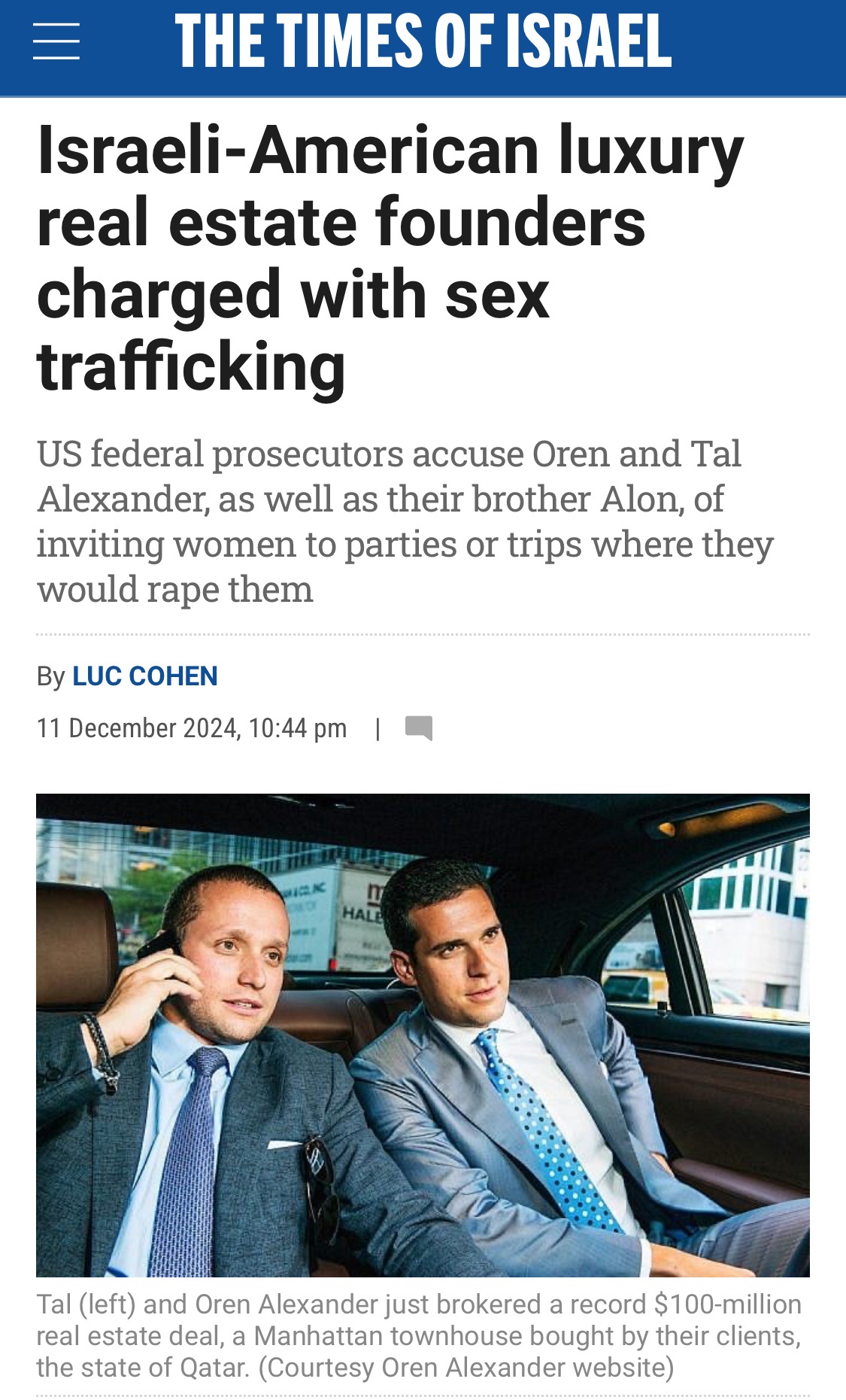 Serious Charges Against Israeli-American Real Estate Agents