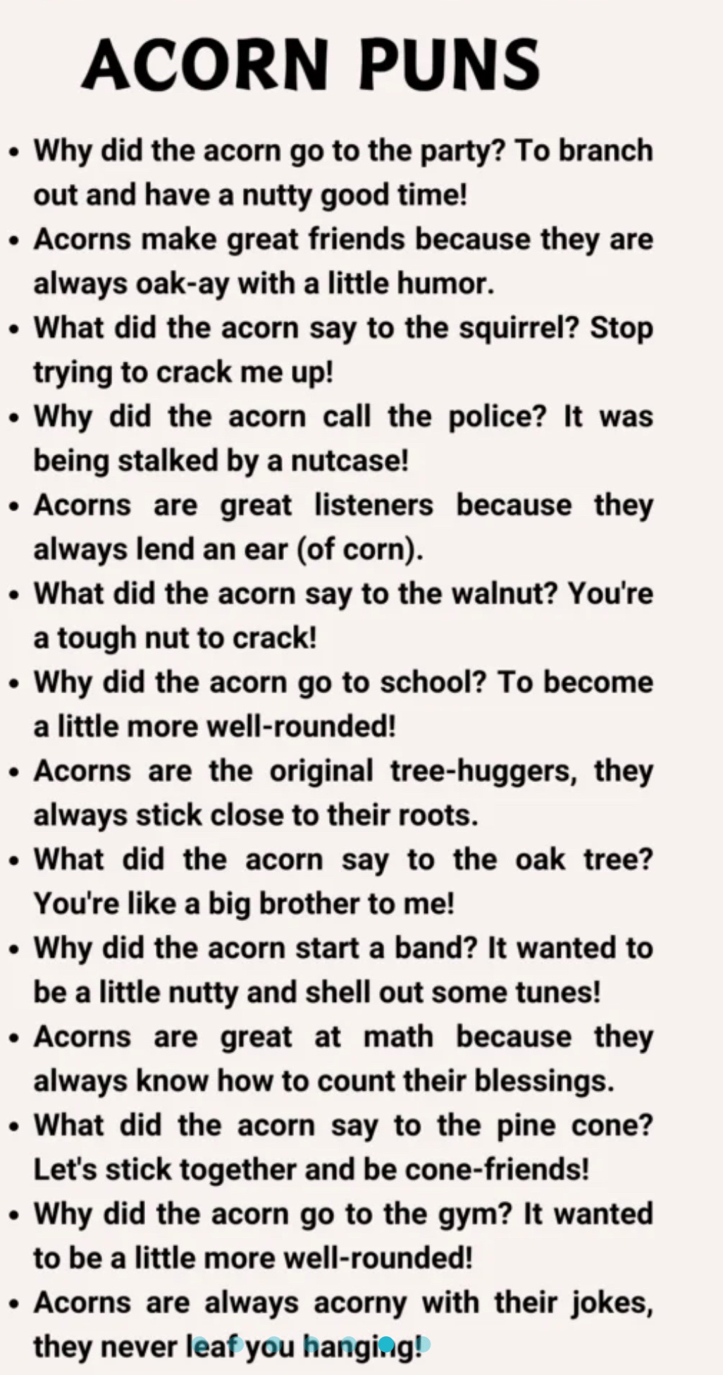 Punbelievable Acorn Jokes!