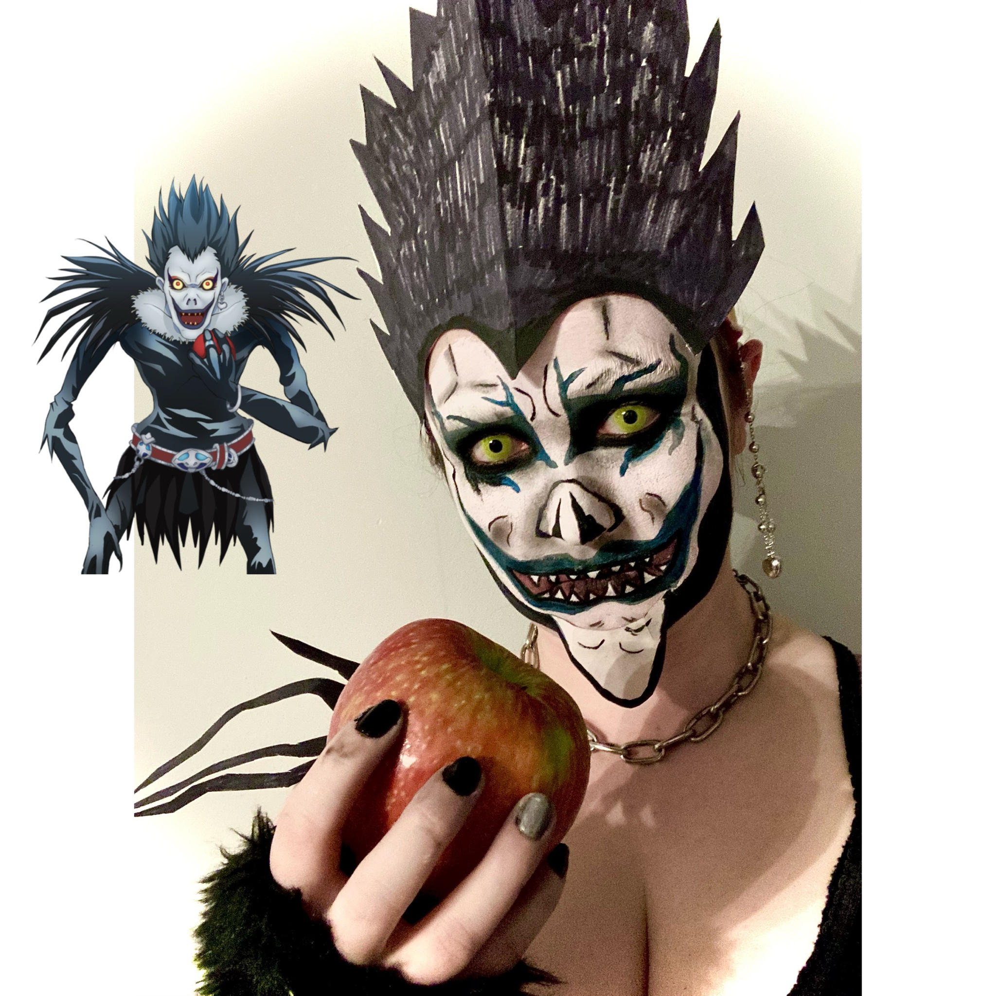 By day, a dedicated nurse; by night, a budget-friendly Ryuk from Dollar Store!