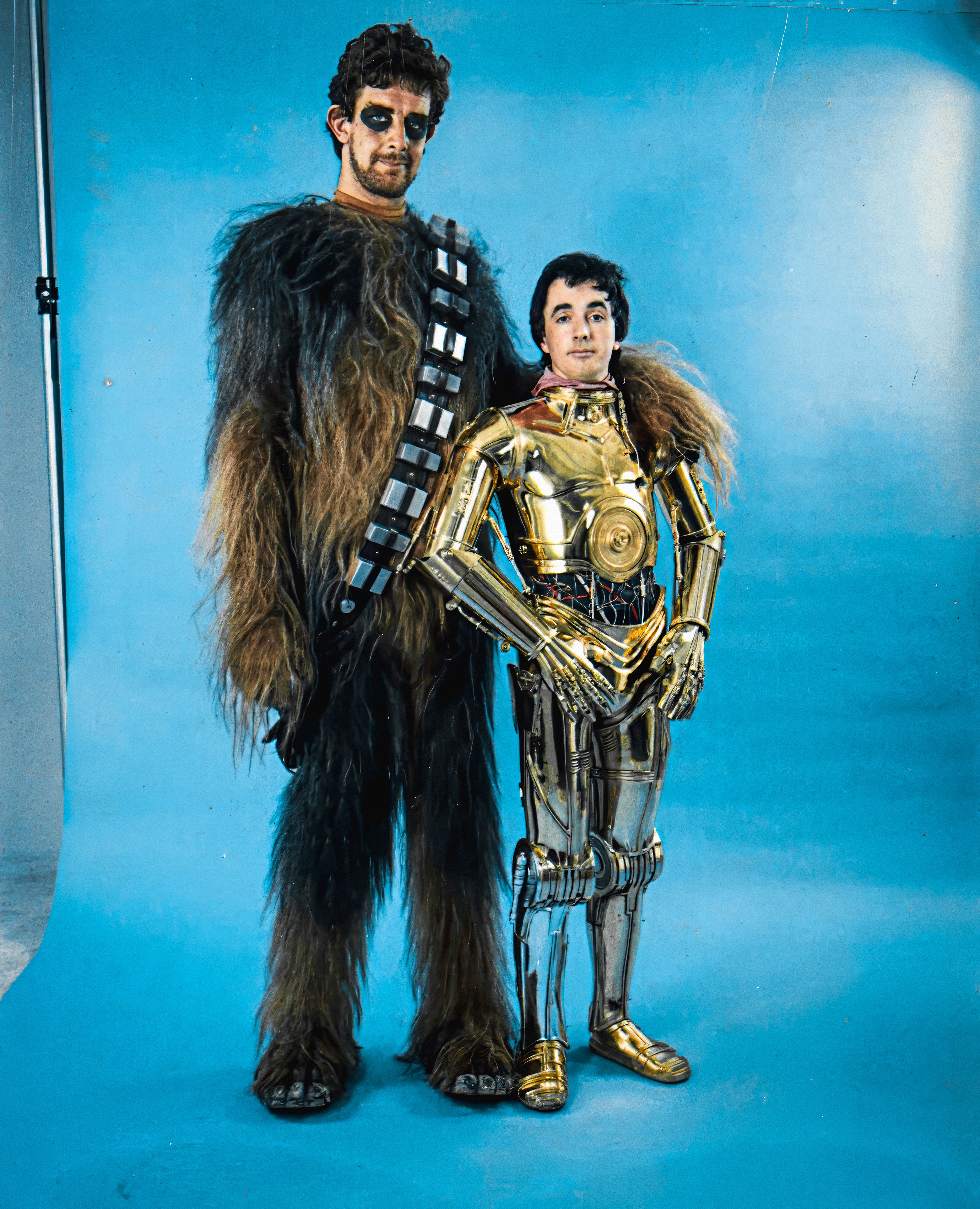 Behind the Scenes with Peter Mayhew as Chewbacca and Anthony Daniels as C-3PO in The Empire Strikes Back (1980)