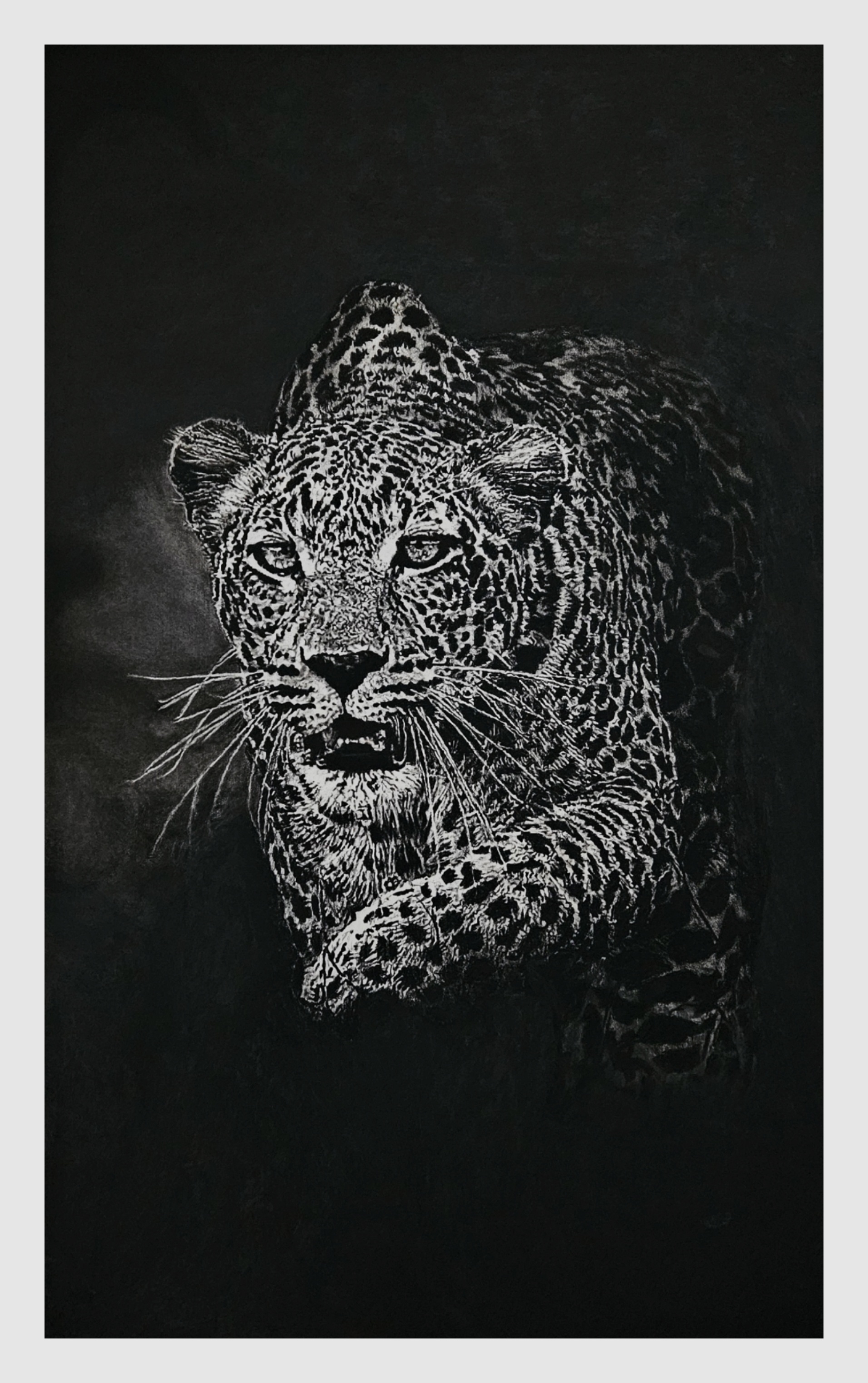 A stunning charcoal masterpiece.