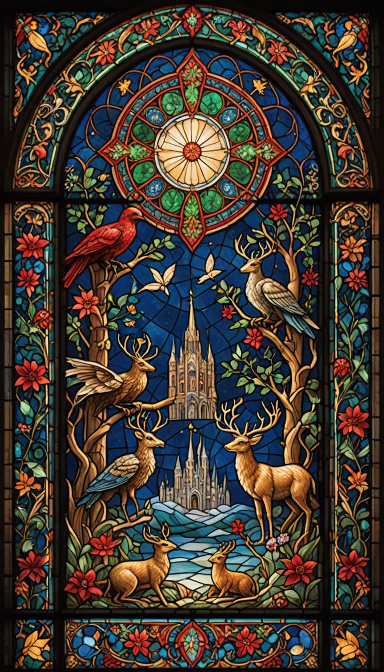 Stunning Stained Glass Christmas Artwork #1