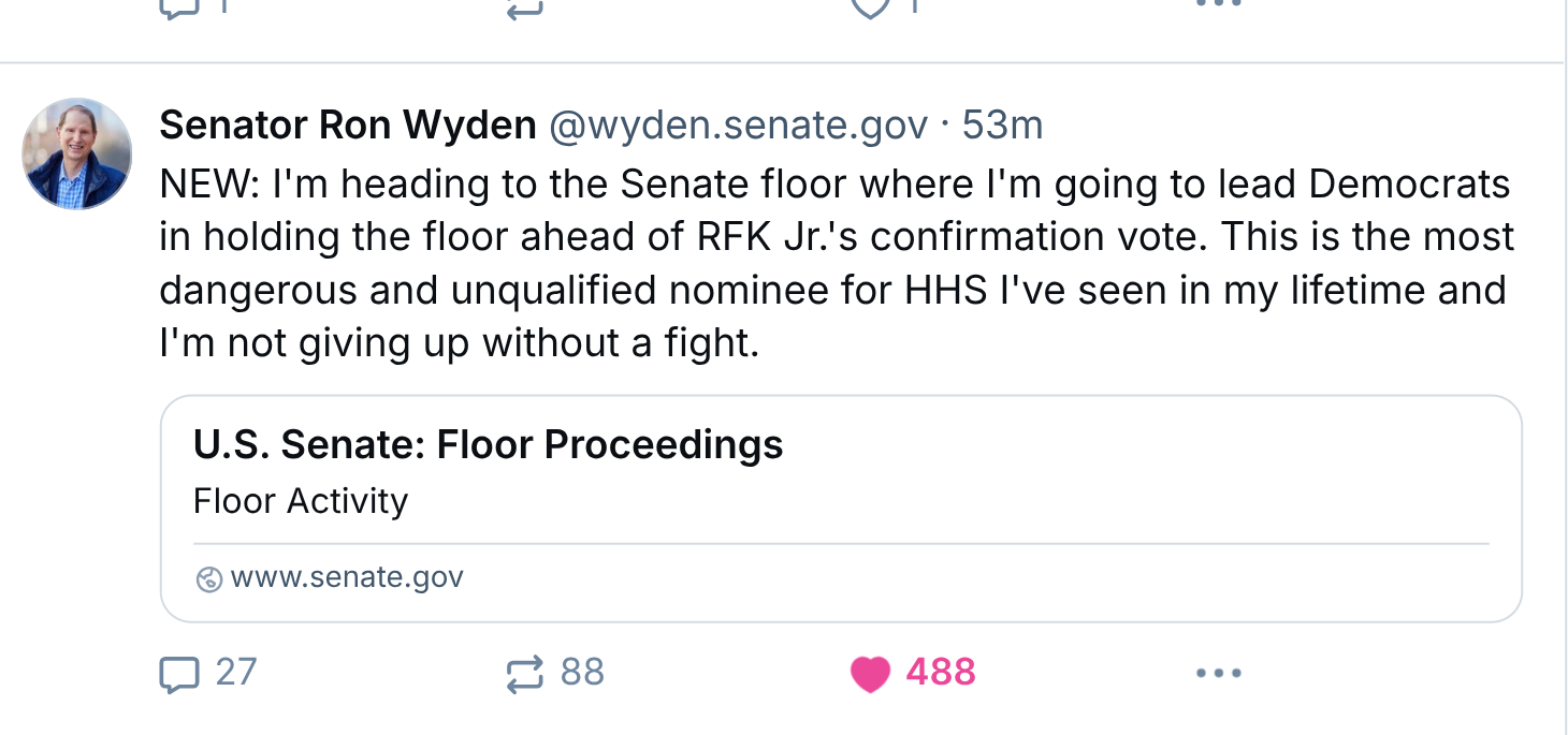 Senator Wyden Takes a Stand: Here We Go! #RFKjr - West Coasters Unite!