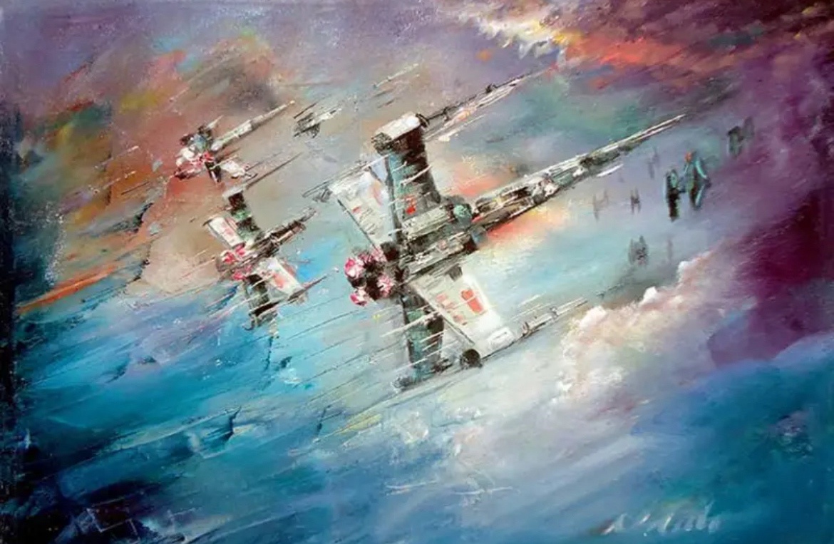 Check out my oil painting of X-Wings in action!