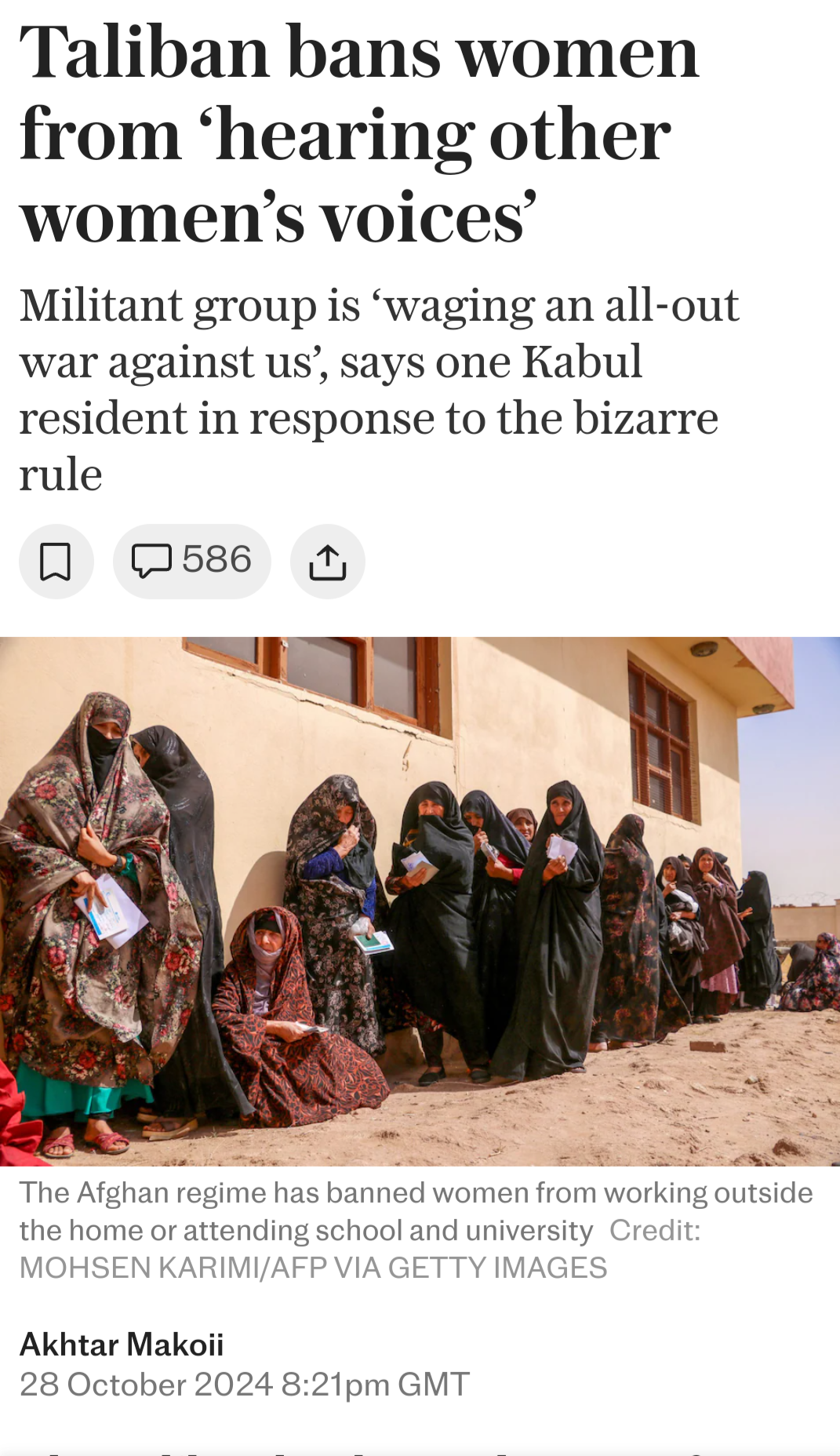 Afghanistan: A Rapid Descent into Dystopia for Women