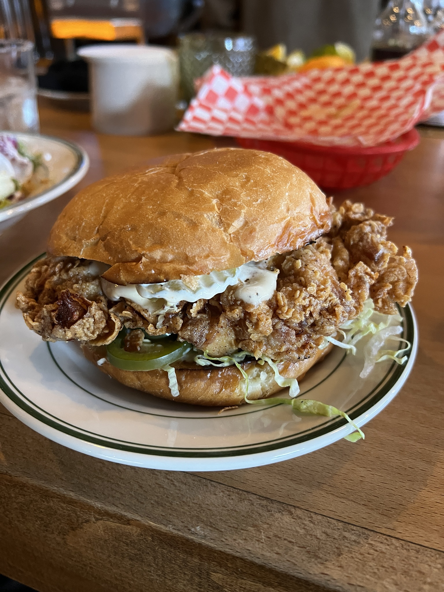 Indulging in a mouthwatering fried chicken sandwich today