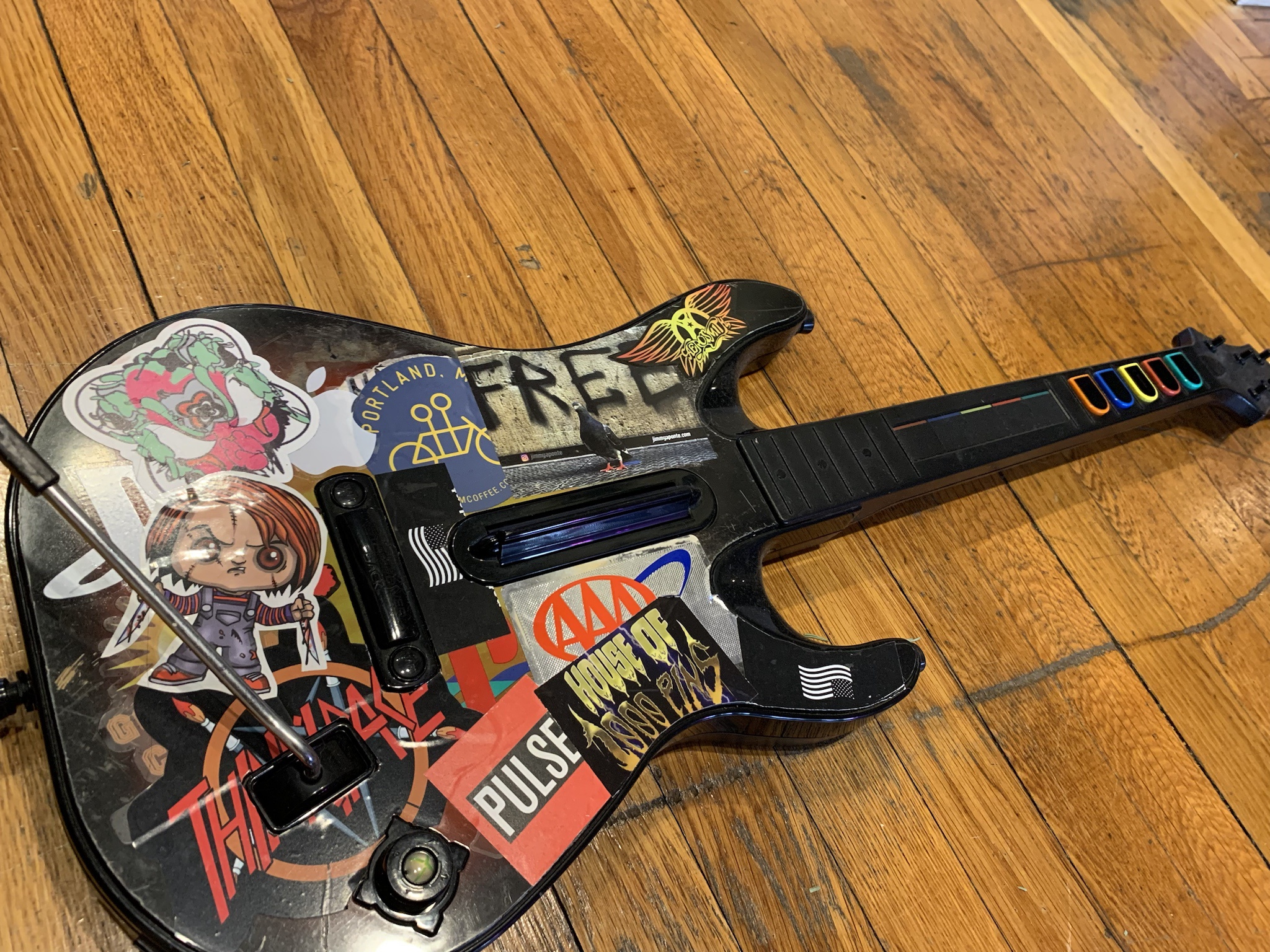 My Guitar Hero Axe Covered in Stickers - Next Up, My Victoria Record Player!