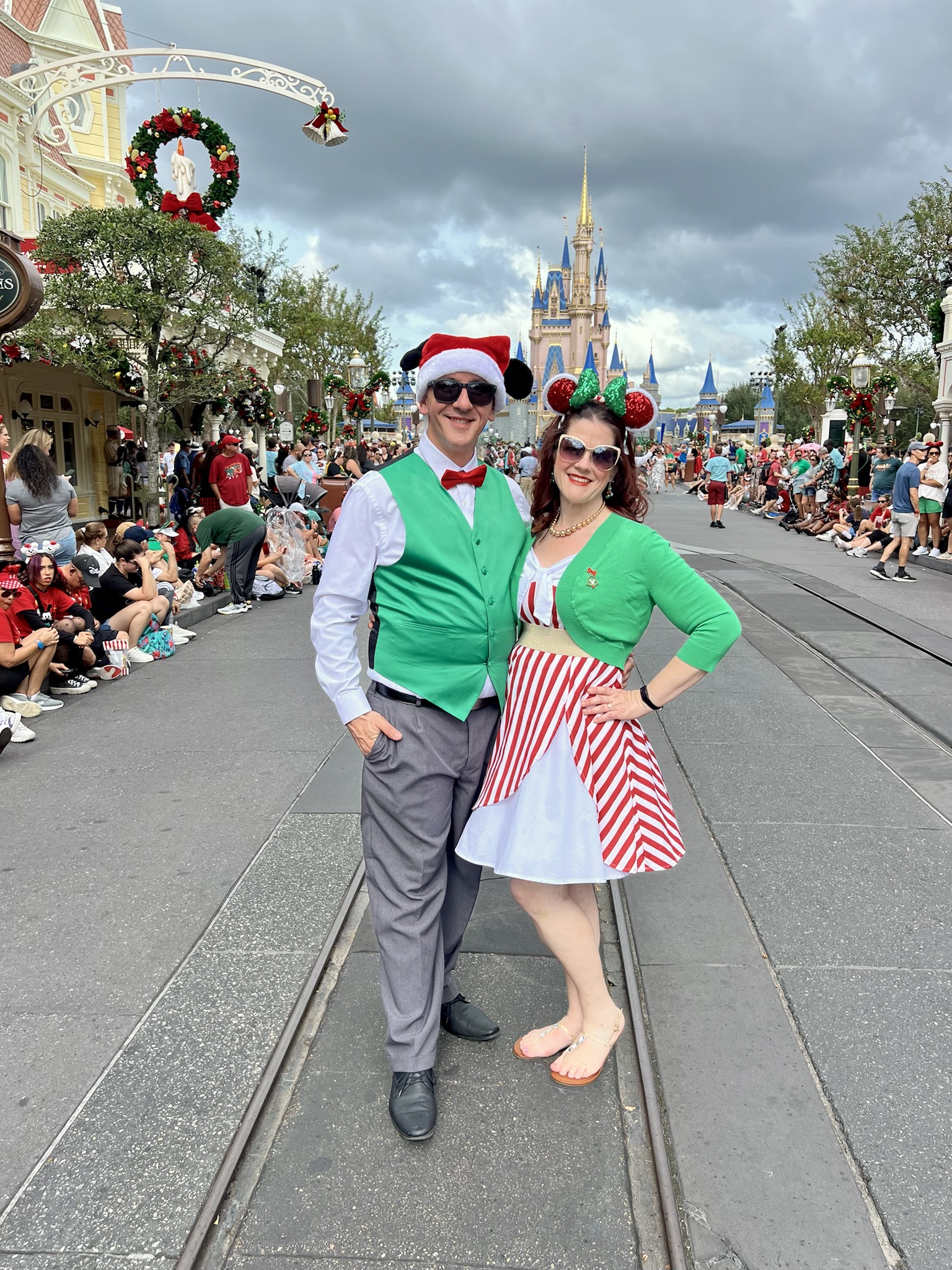 Filming Disney's Christmas Day Parade at Walt Disney World with my wonderful partner