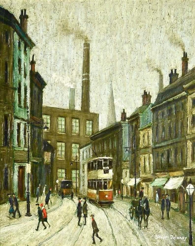 A Glimpse of Lancashire Town by Arthur Delaney - Is that Wigan?