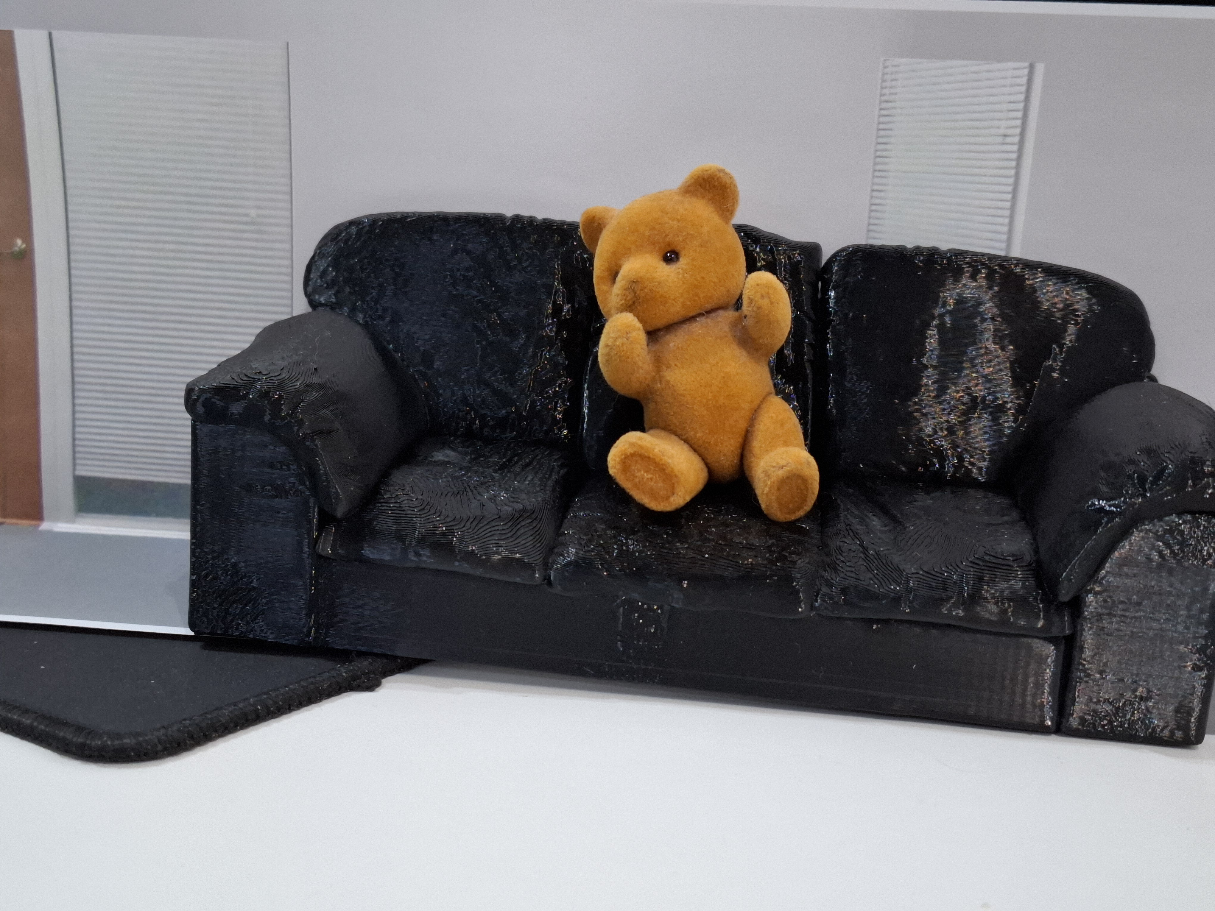 Crafted a miniature sofa for my daughter's dollhouse