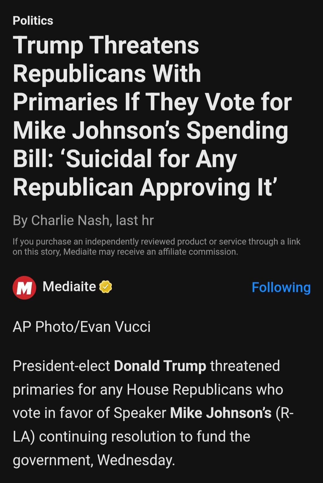 He'll Keep Threatening Primaries Every Time!