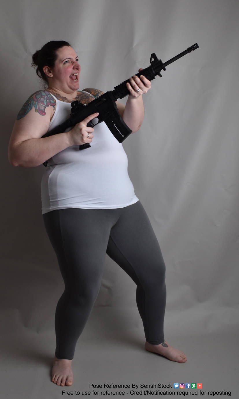 Daily Dose of Fun: Shae and Her Big Gun Pose Reference