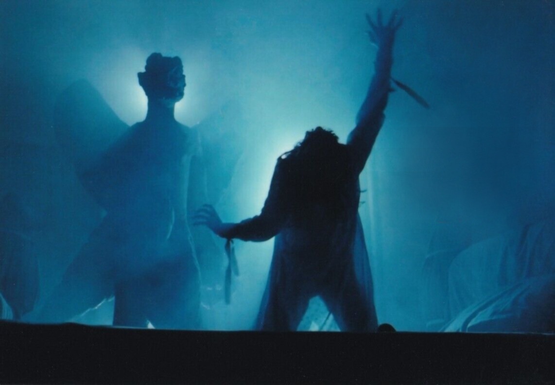 Iconic Linda Blair and Pazuzu in The Exorcist (1973)