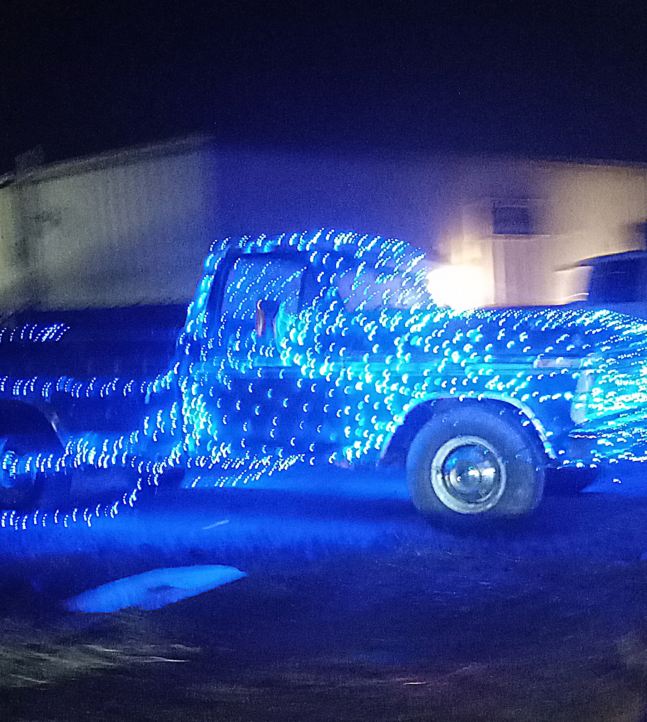 Since I can't drive at night, my spouse takes me to see Christmas lights. Spotted this beautiful truck and had to share!