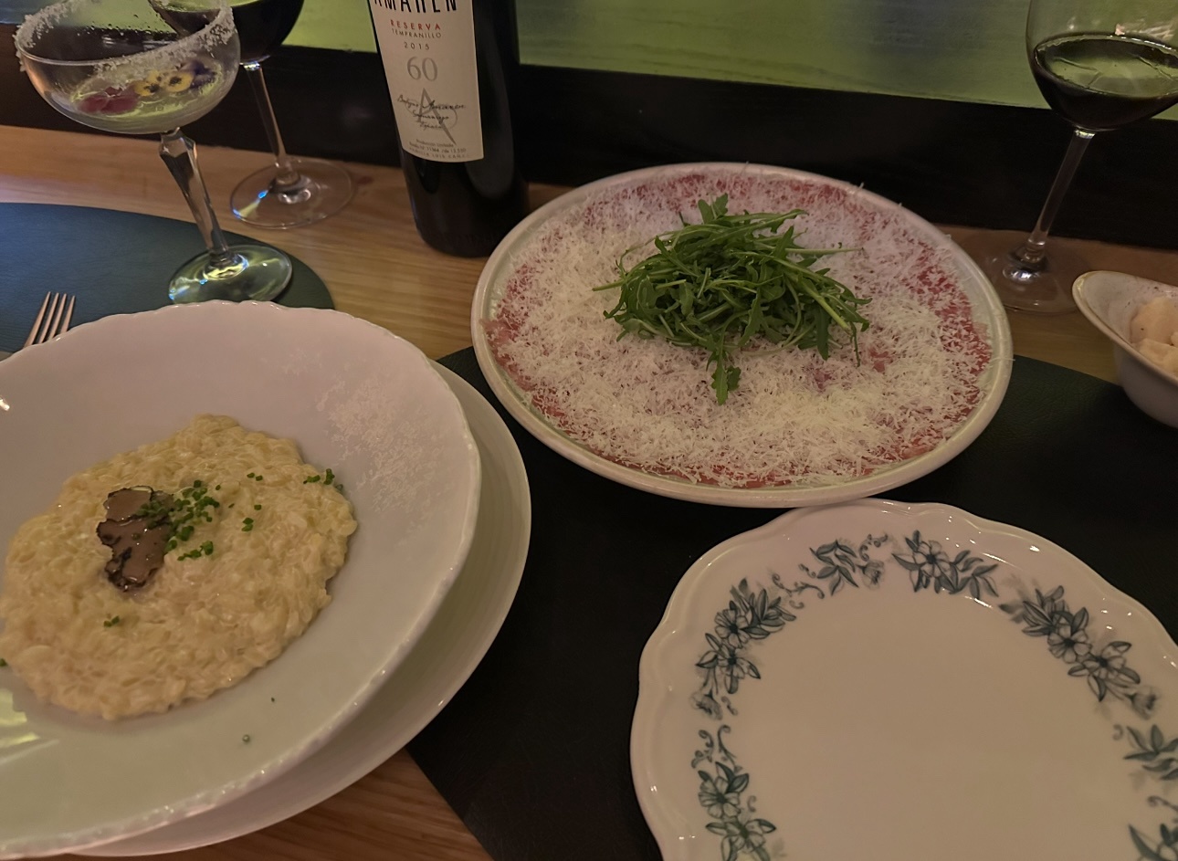 Indulging in Black Truffle Risotto and Carpaccio in Madrid