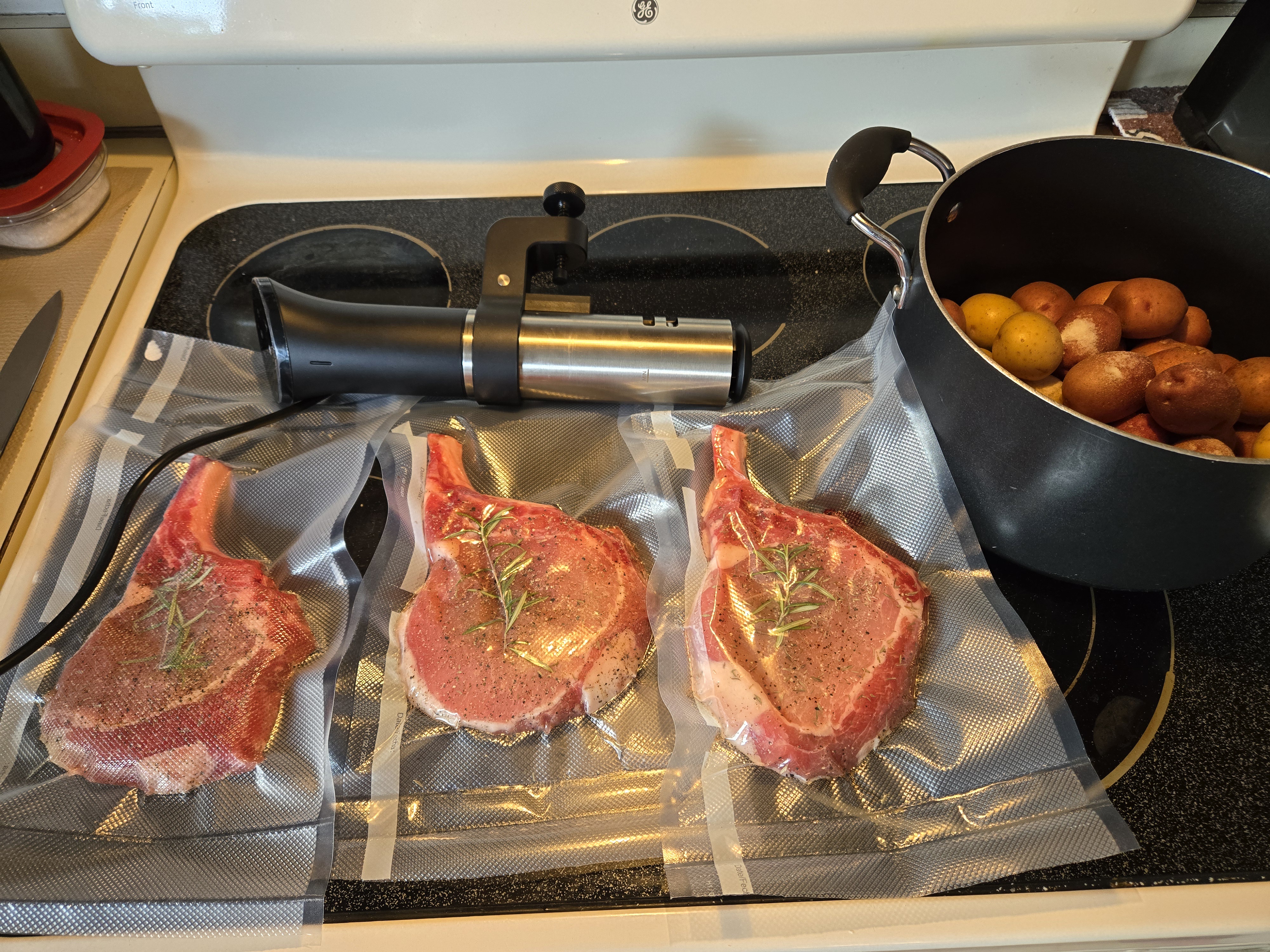 Gourmet Delight: Sous Vide Pork Chops with a Creamy White Wine Sauce