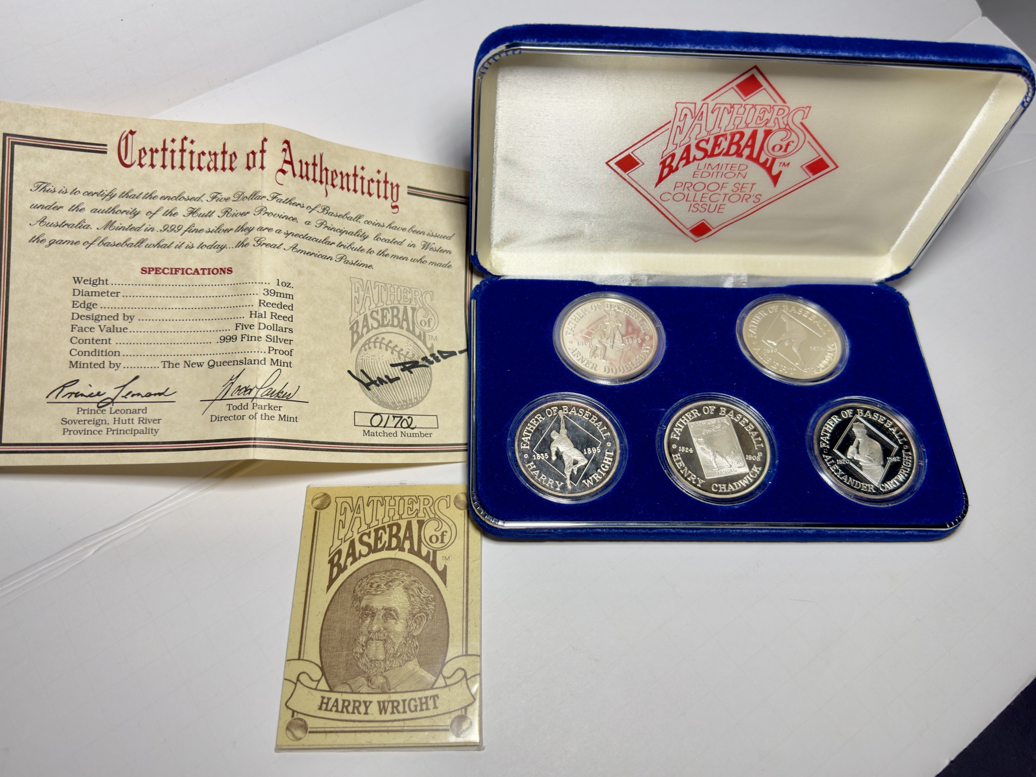 Collectible Treasures: 1992 Silver Proof Coins from the Fathers of Baseball Set