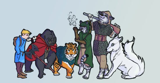 Our D&D party is ready to battle for the honor of the Acorn!