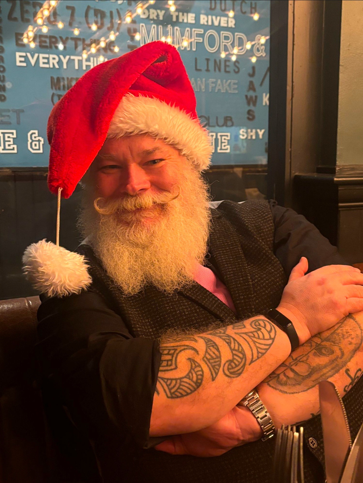 Waiting at the airport for my sleigh—it's going to be a long night! (Christmas Selfie)