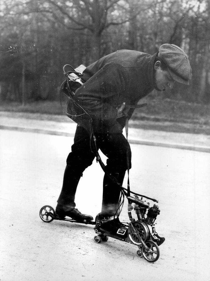 A Young Roller Skater from the Early 1900s