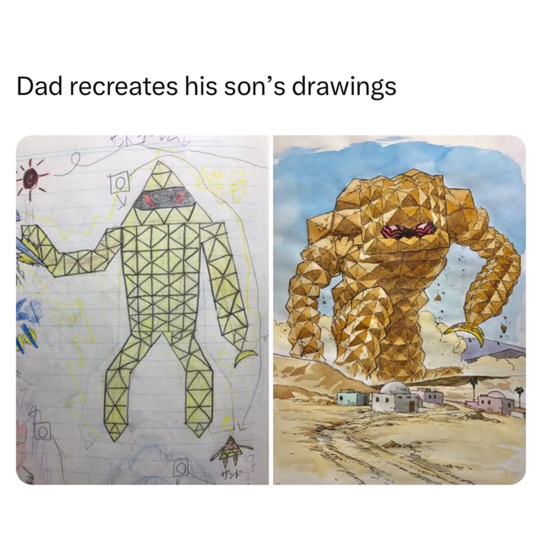 A Dad's Heartwarming Recreation of His Son's Artwork