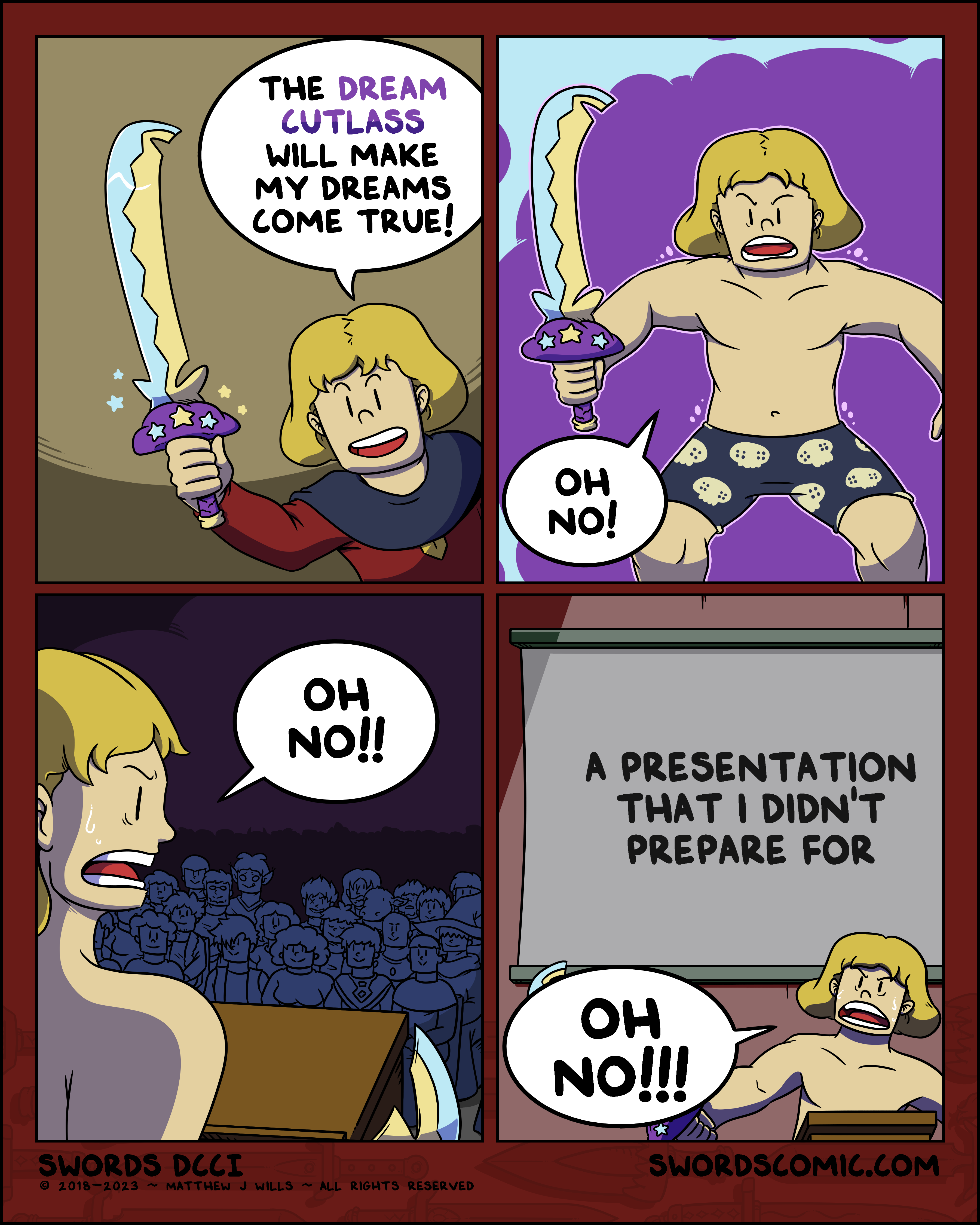Creating a comic centered around swords.