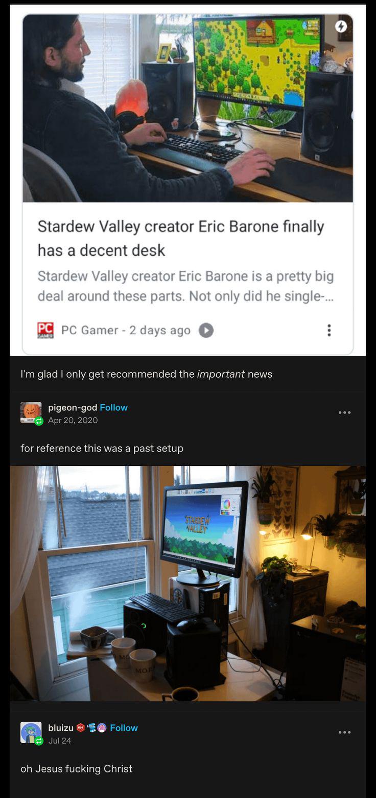 Eric Barone of Stardew Valley Finally Upgrades His Workspace