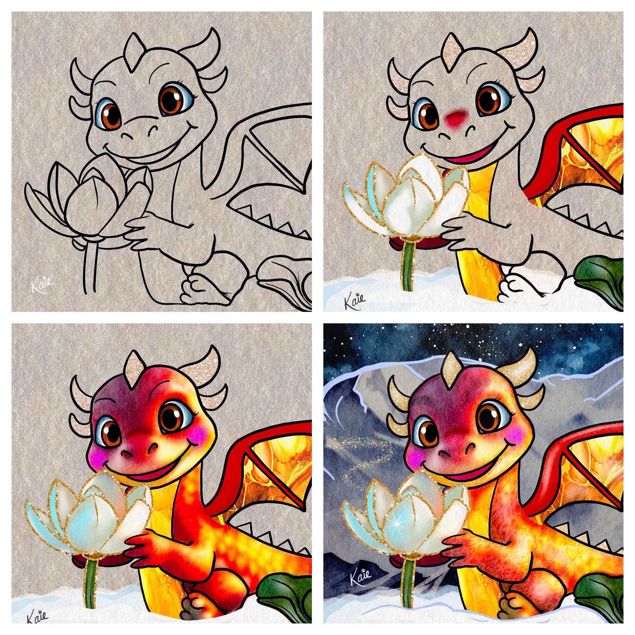 This Adorable Dragon Discovers a Rare Snow Lotus! (OC)