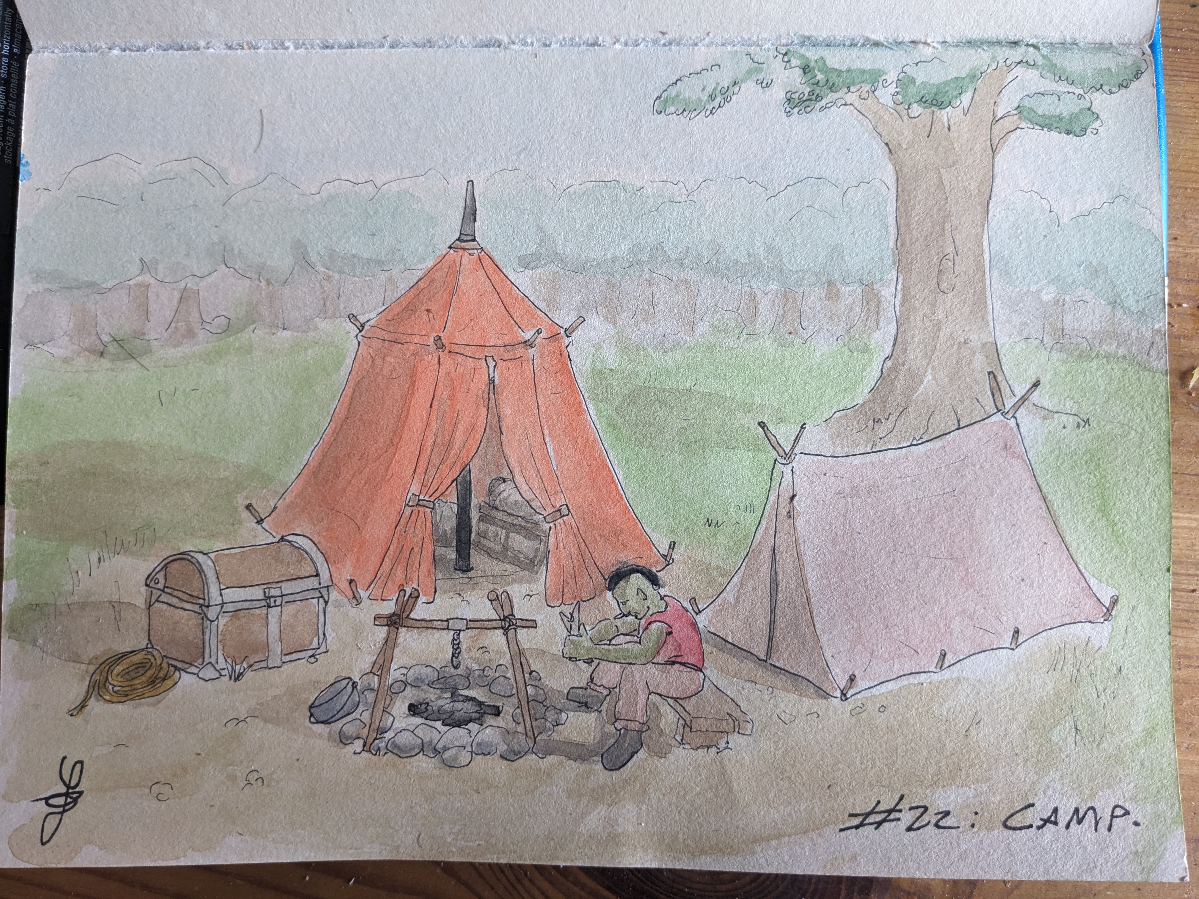 Inktober Day 22: Embracing the Camp Vibes