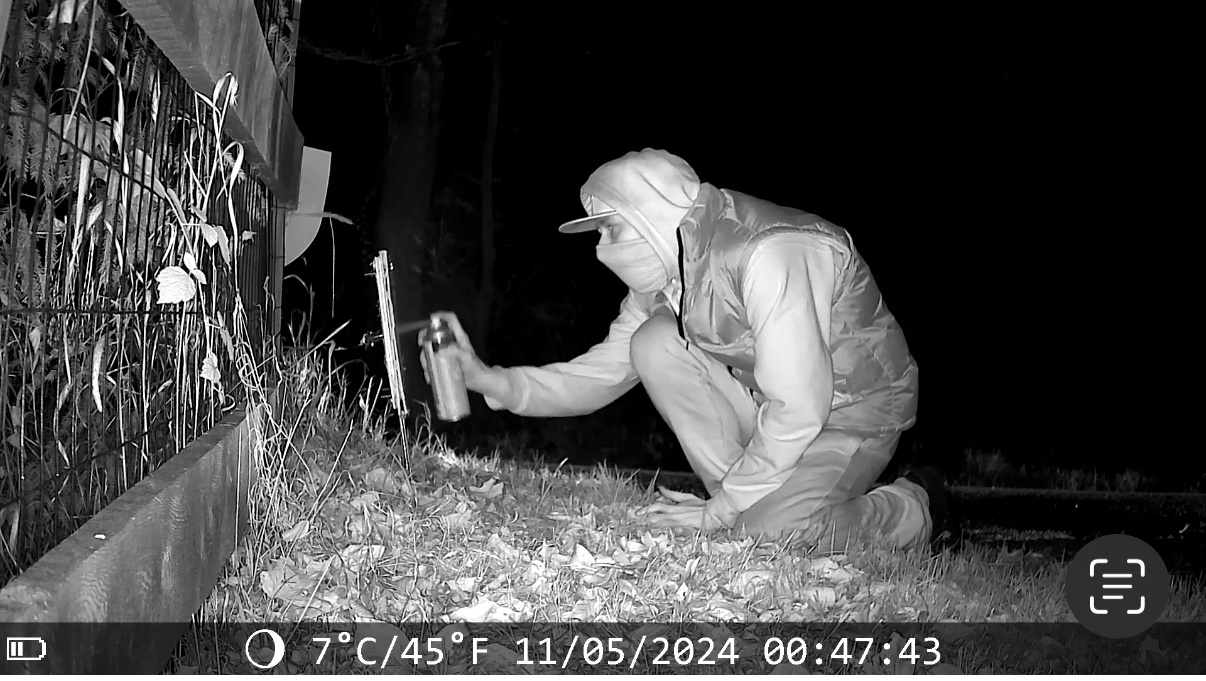 Finally caught the jerk red-handed stealing and vandalizing my Harris signs!