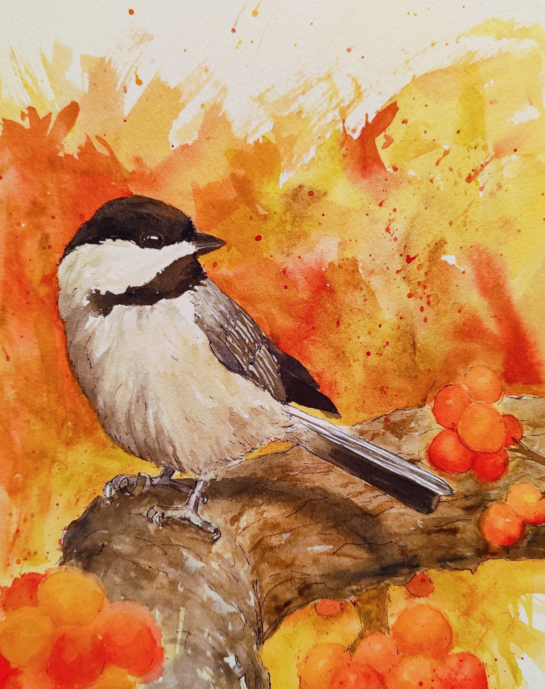 Today I Painted This Adorable Chickadee!