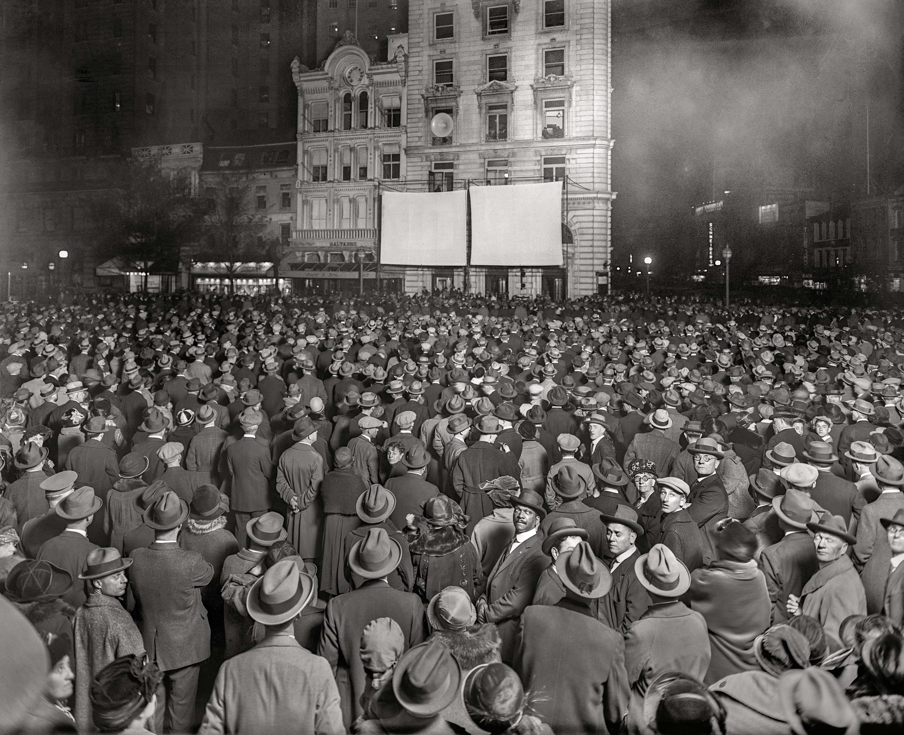 A Glimpse into History: The Election Night Crowd at Washington Star, November 4, 1924