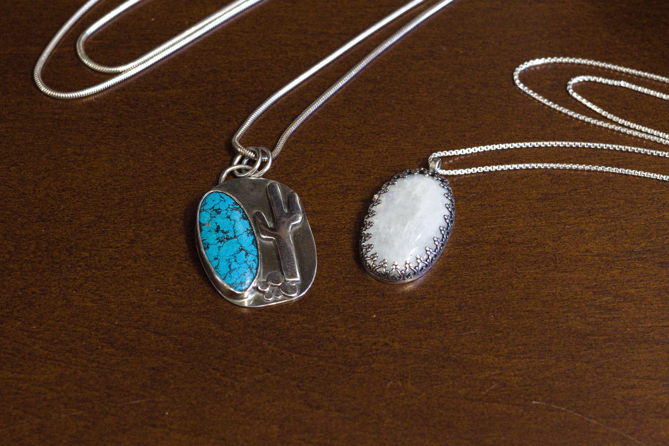 Stunning Kingman Turquoise paired with elegant white moonstone: What do you think?