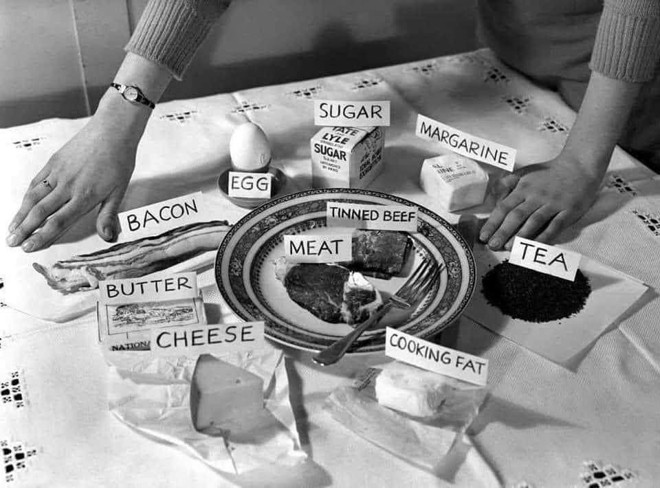Curious about the weekly food ration for a single adult during WW2? Check out the details in the image below!