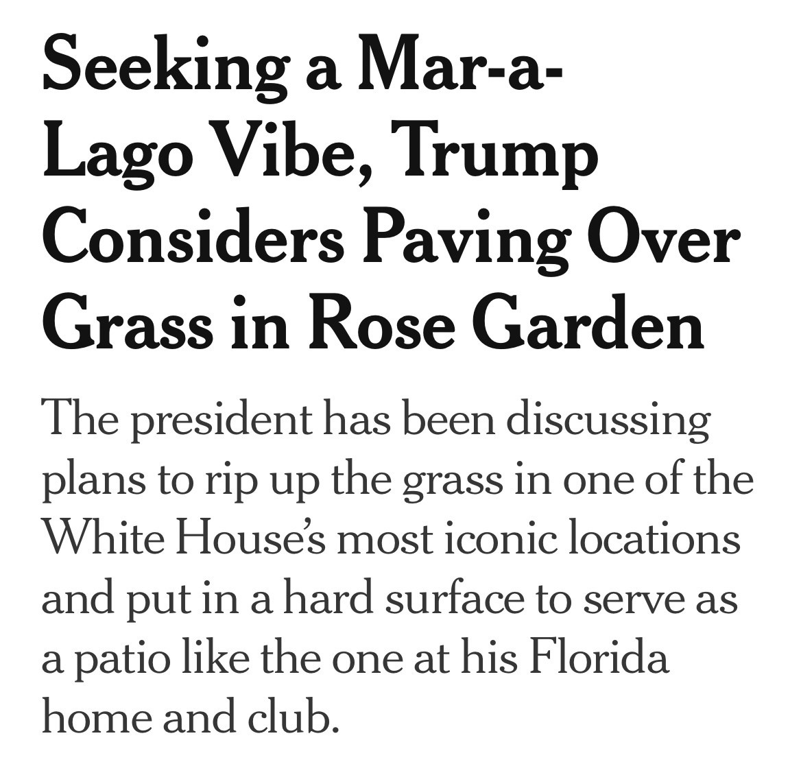 A Trump Rose Garden: Why It Might Just Stink Like You Think