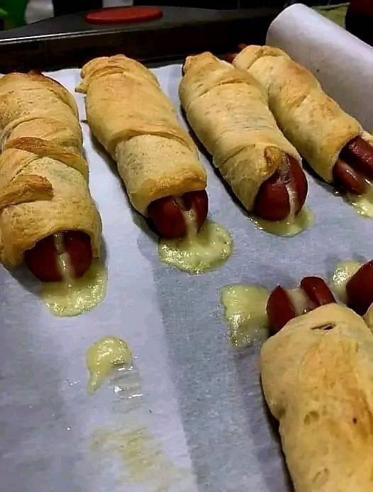 Delicious Air Fried Pigs in a Blanket Stuffed with Cheese