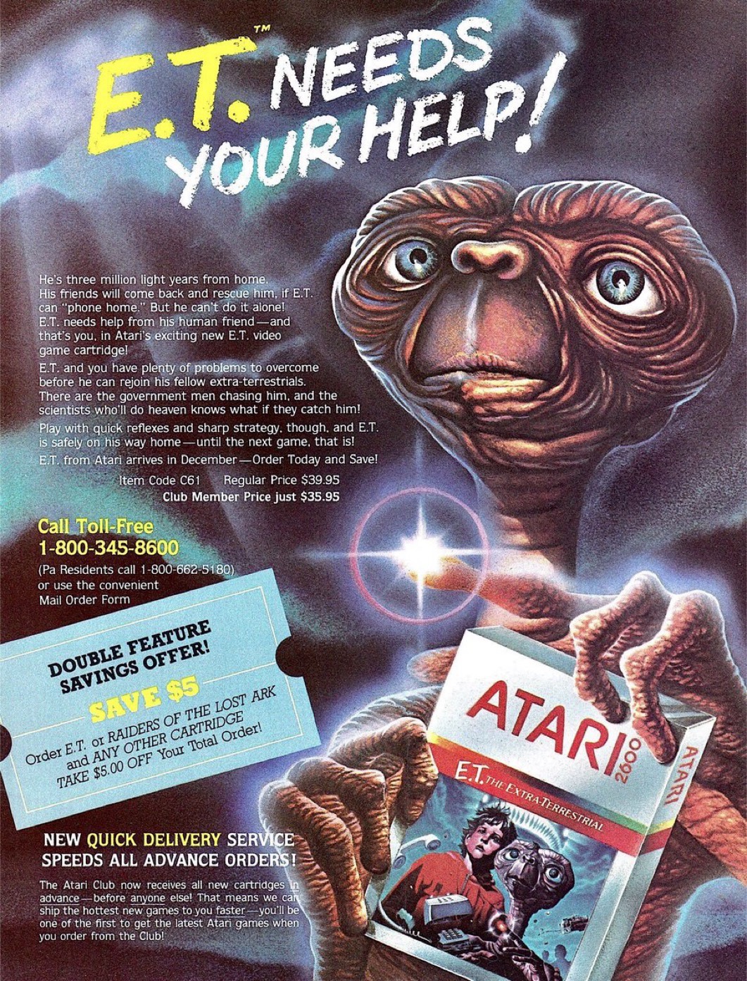 Flashback to 1982: Atari's Iconic Release of 'E.T. the Extra-Terrestrial'
