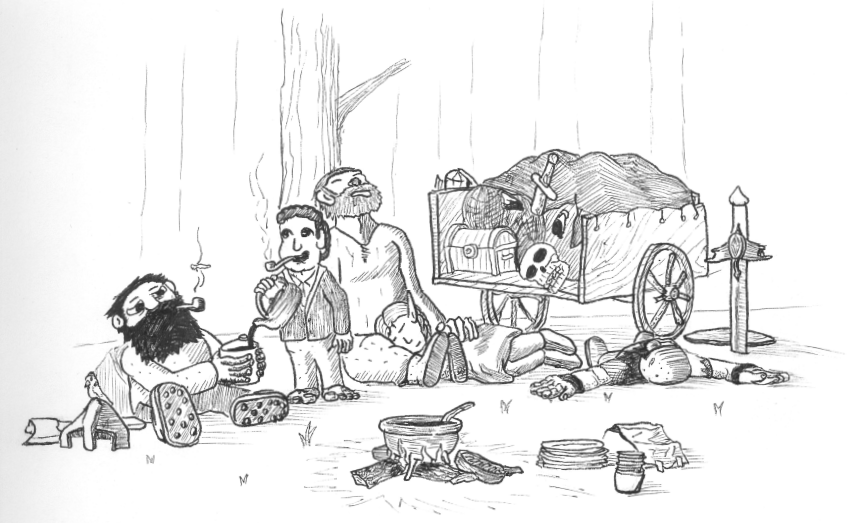 Triumphant Adventurers Celebrate Their Epic Quest