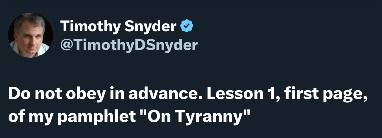 A Reminder: Do Not Obey in Advance