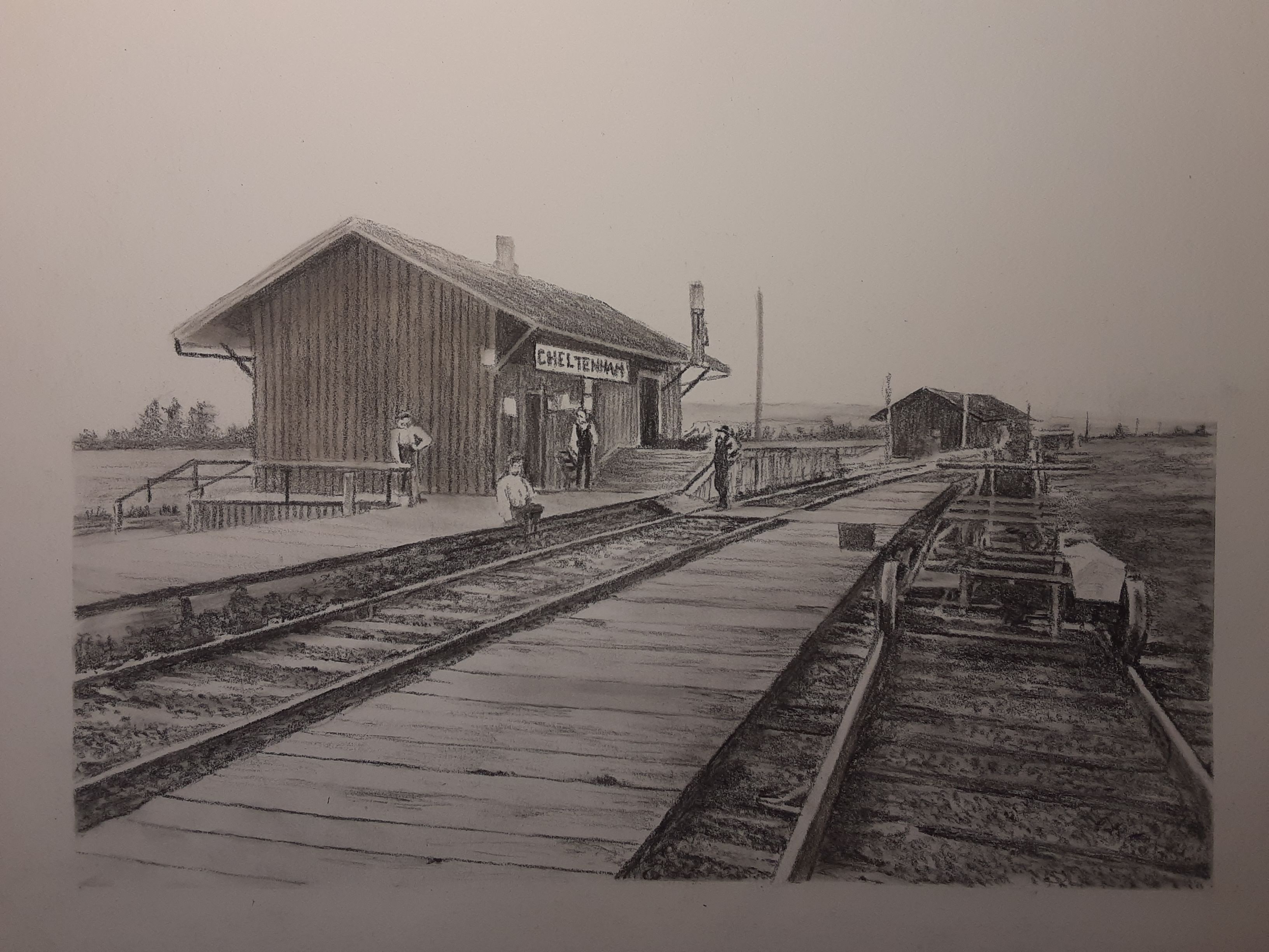 Charcoal Sketch of Cheltenham Station