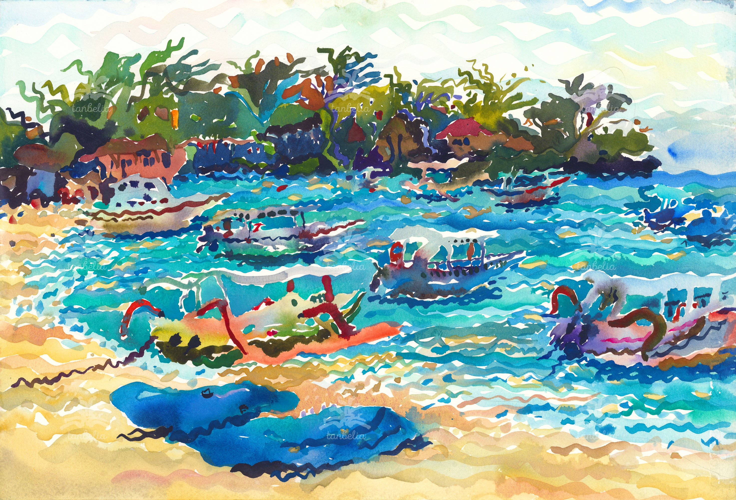 Check Out My Latest Painting: Mushroom Beach in Indonesia