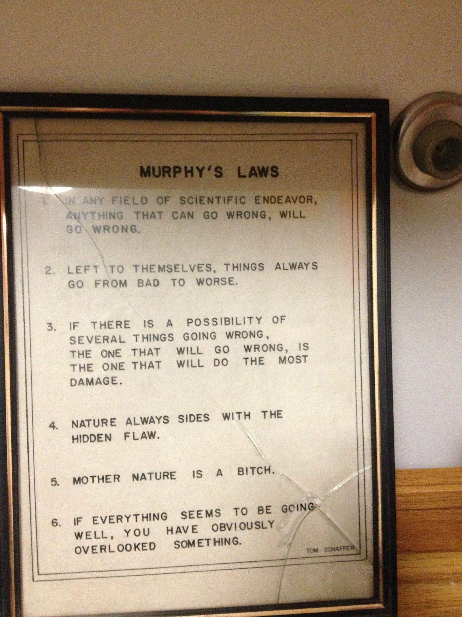 The Unwritten Rules of Murphy's Laws