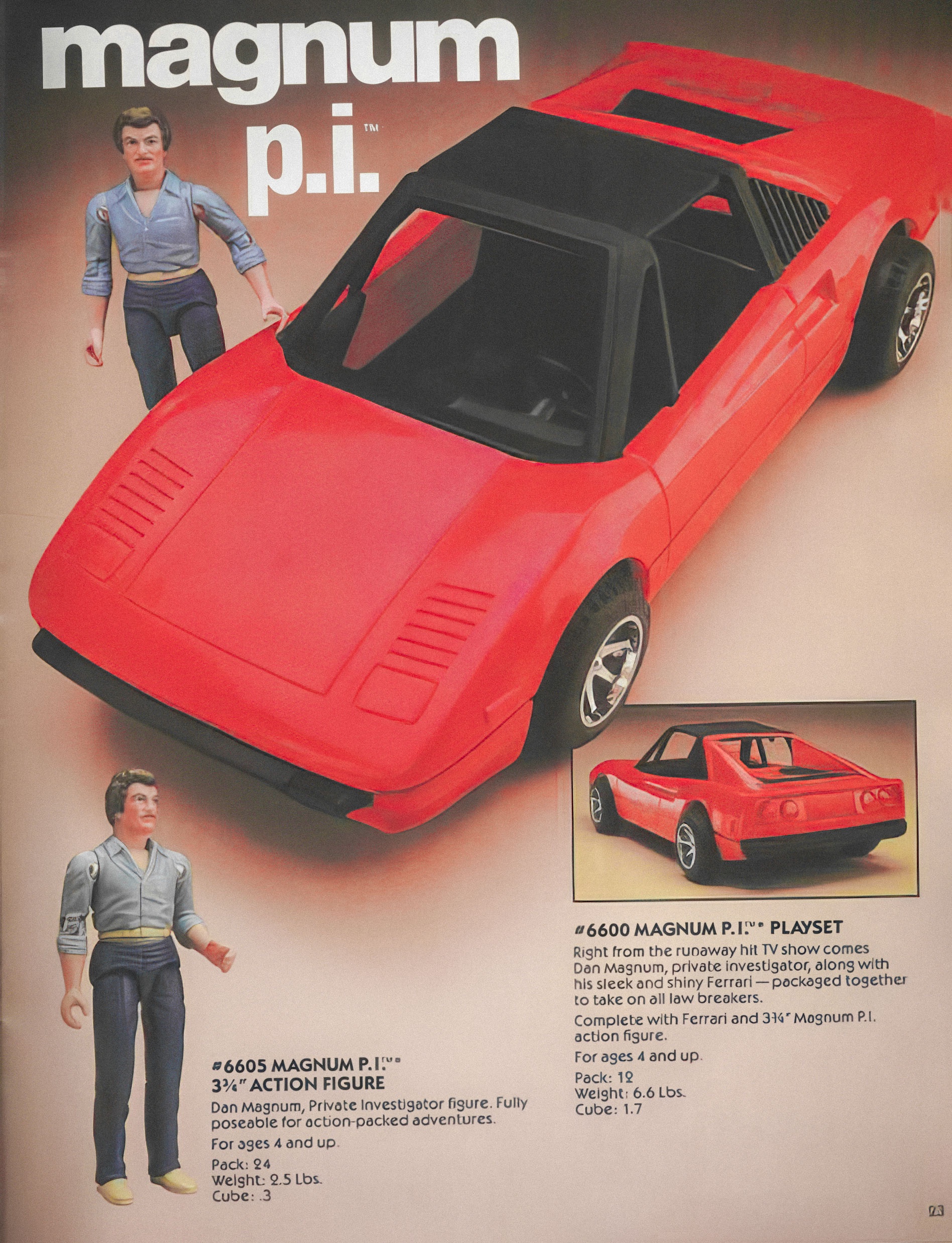 Vintage Magnum PI Action Figure and Ferrari from 1982: A Collector's Dream