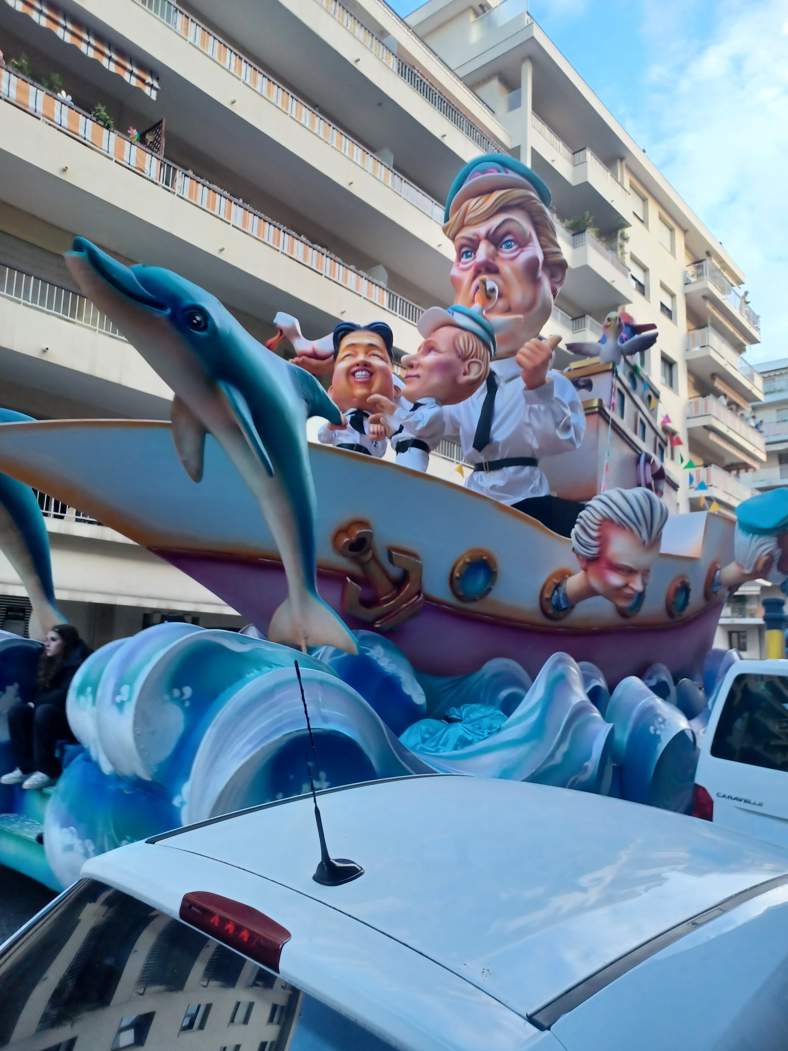 A Wild Trio: Trump, Poutine, and Kim at Nice Carnival