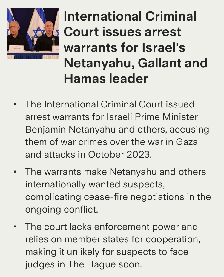Major Developments: Arrest Warrants Issued for Netanyahu and Hamas Leader