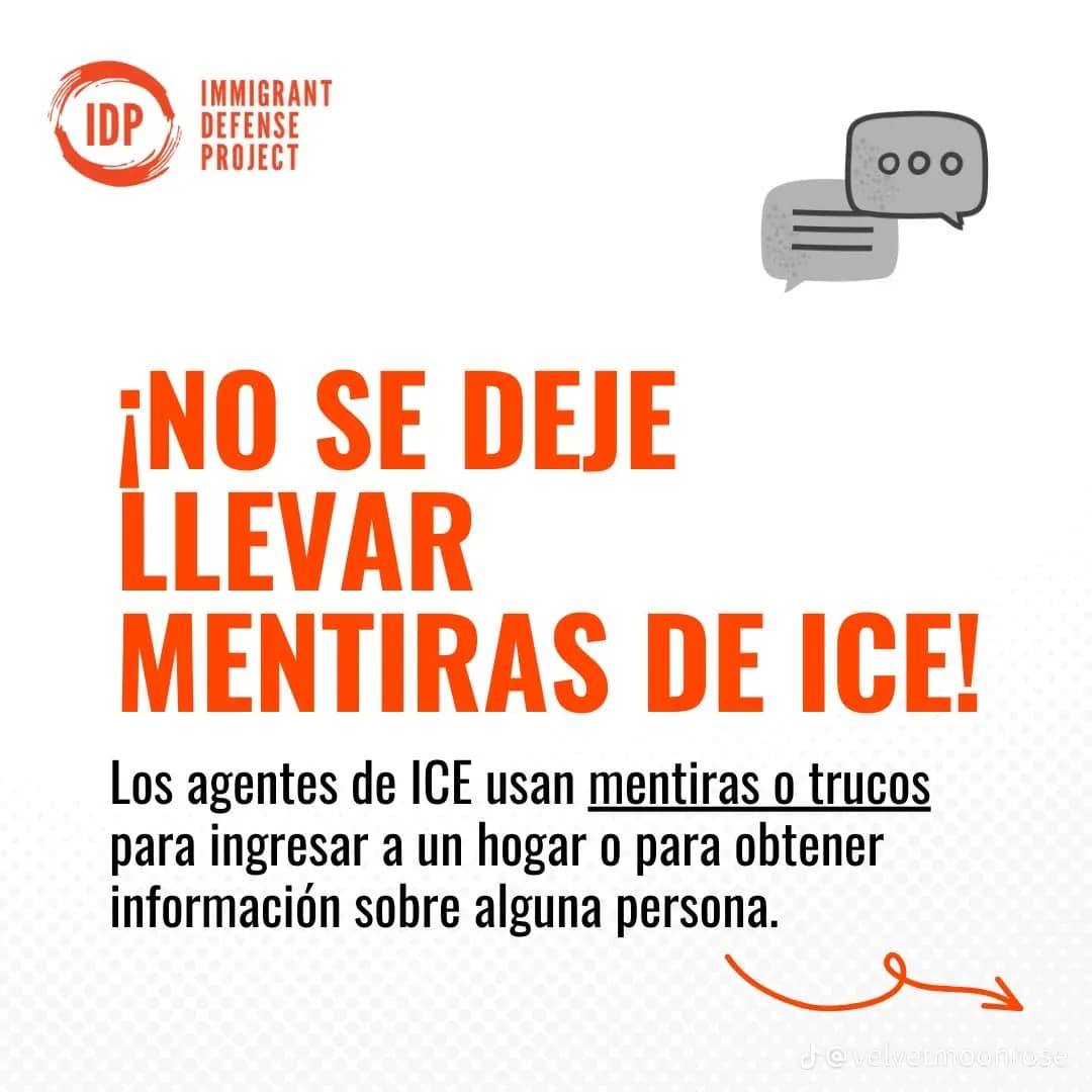 ¡NO SE DEJE LLEVAR POR MENTIRAS DE ICE!