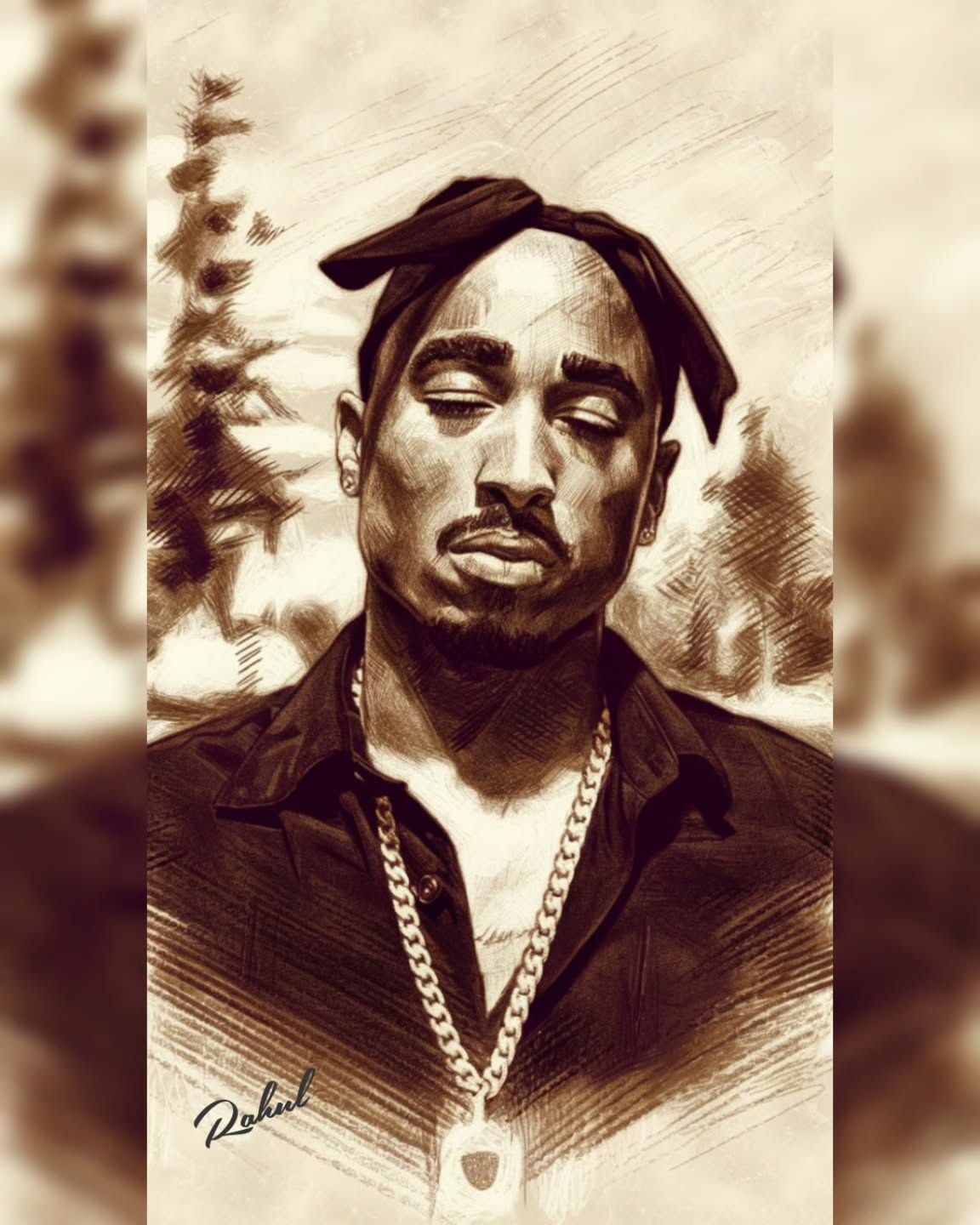 A Unique Sketch of Tupac Shakur